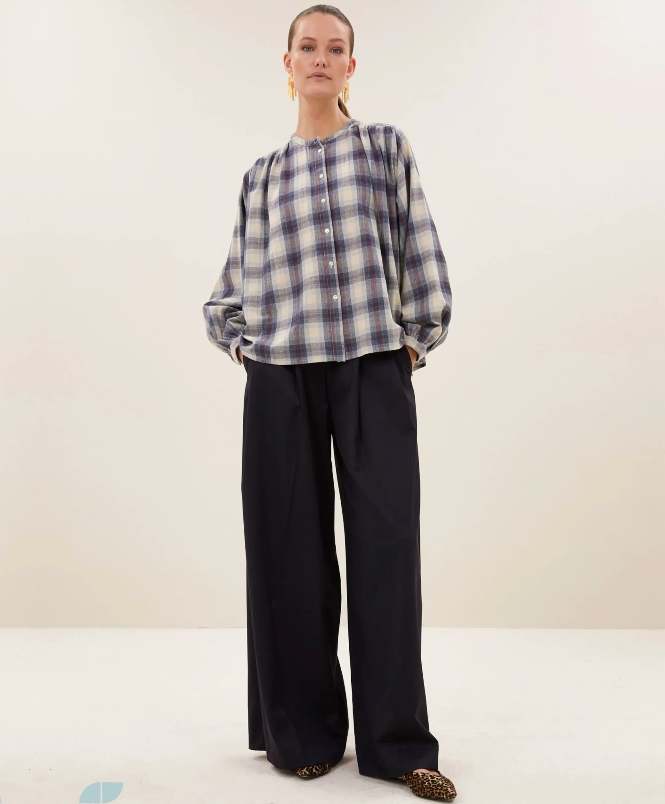 Dames blouse blauw