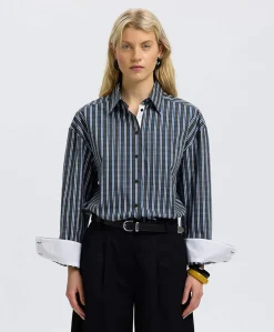 Dames blouse blauw