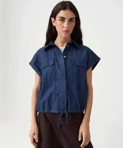 Dames blouse blauw