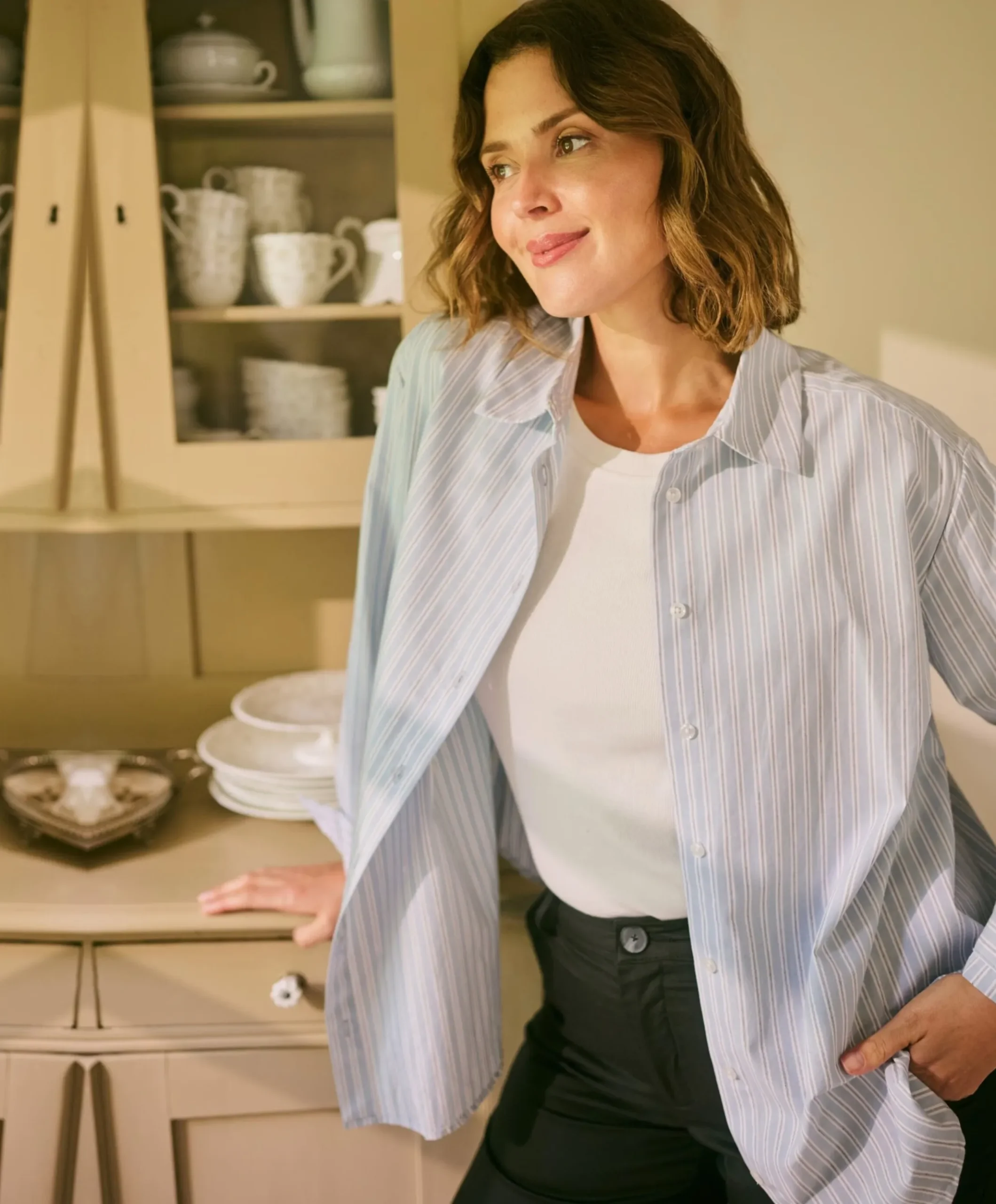 Dames blouse blauw