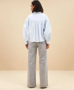 Dames blouse blauw