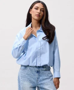 Dames blouse blauw