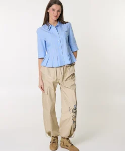 Dames blouse blauw