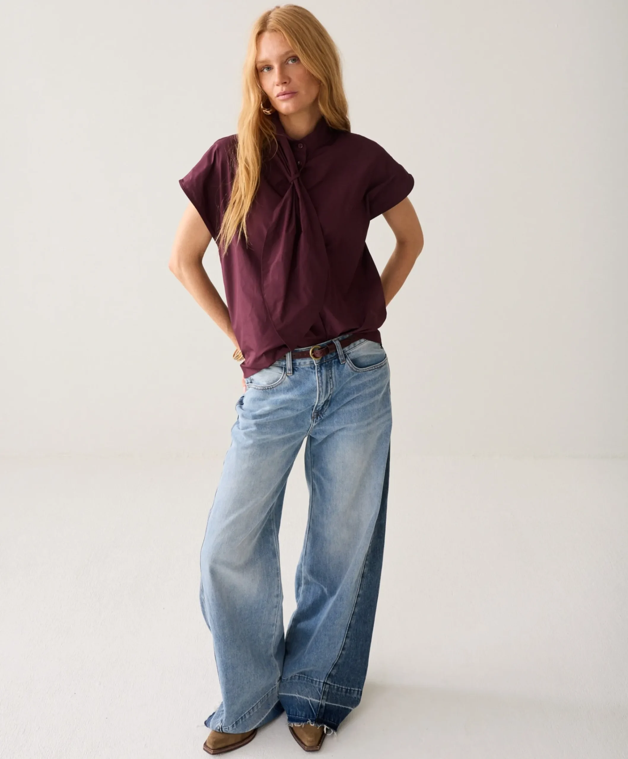 Dames blouse bordeaux