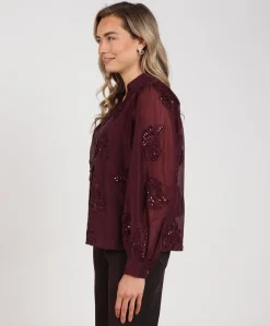 Dames blouse bordeaux
