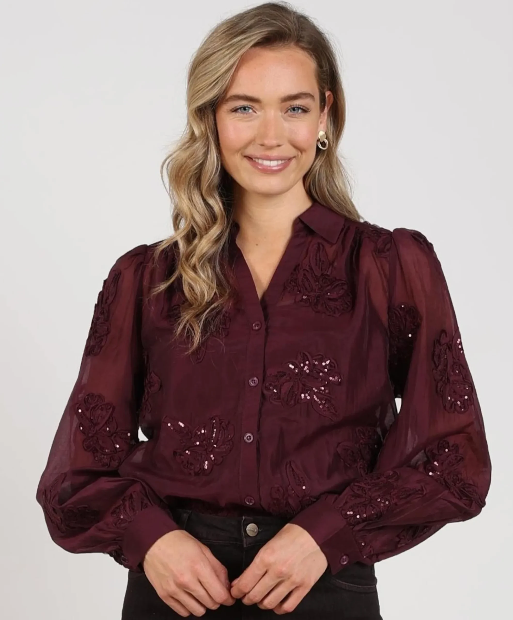 Dames blouse bordeaux