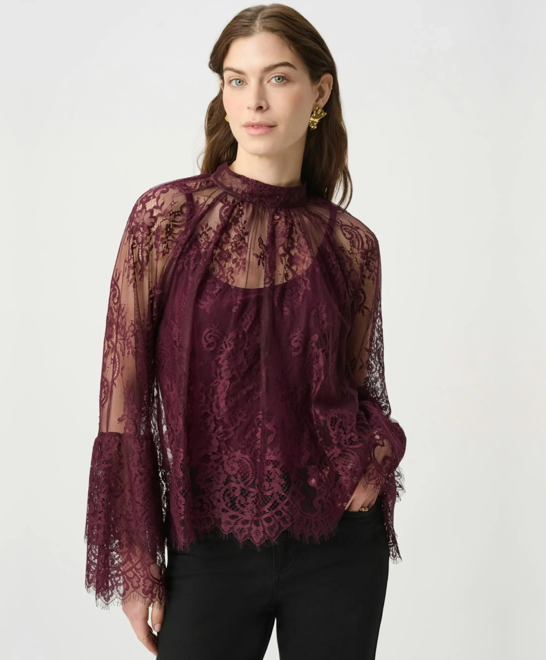 Dames blouse bordeaux