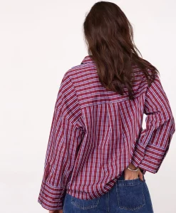 Dames blouse bordeaux