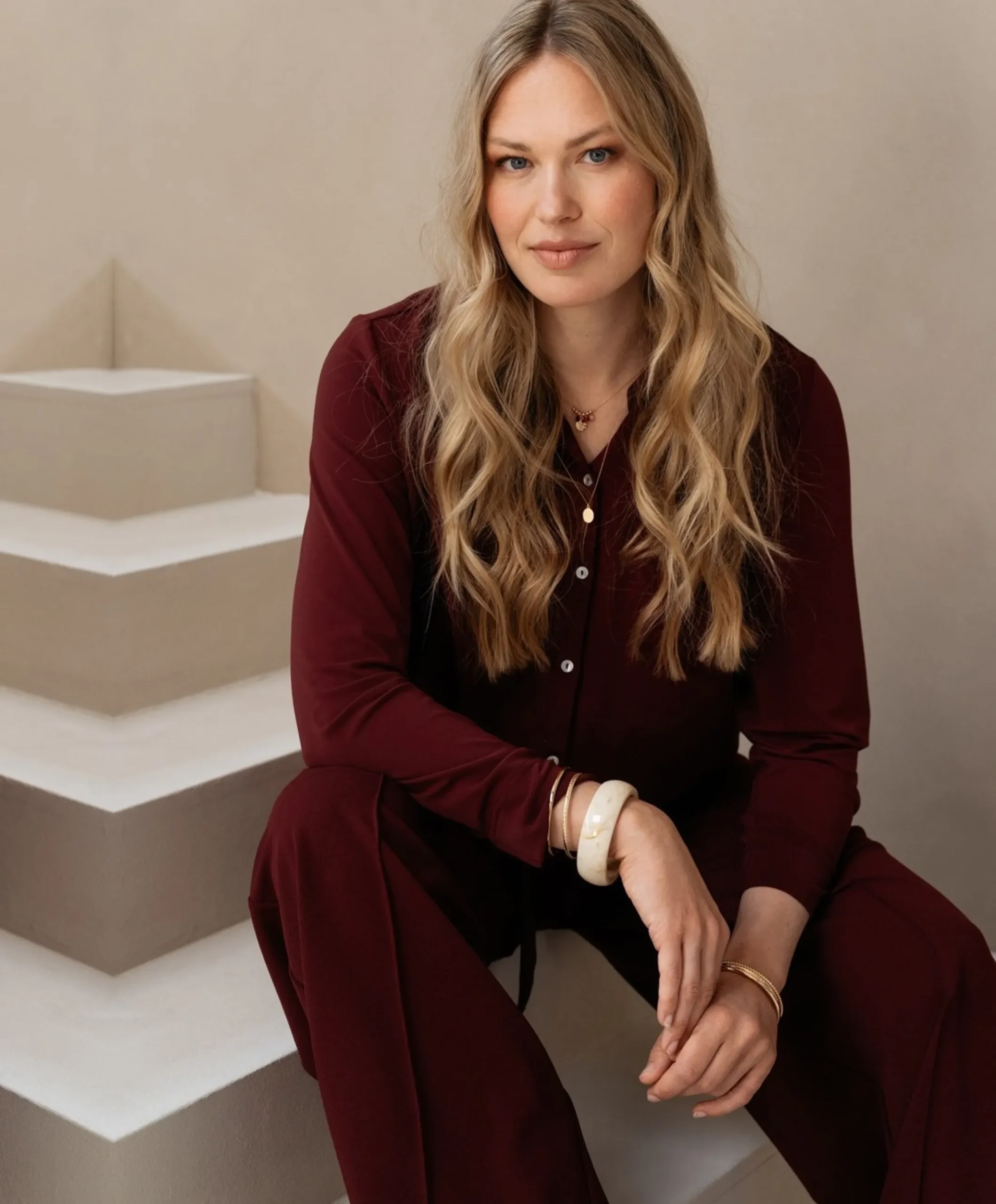 Dames blouse bordeaux