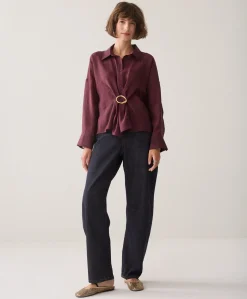 Dames blouse bordeaux