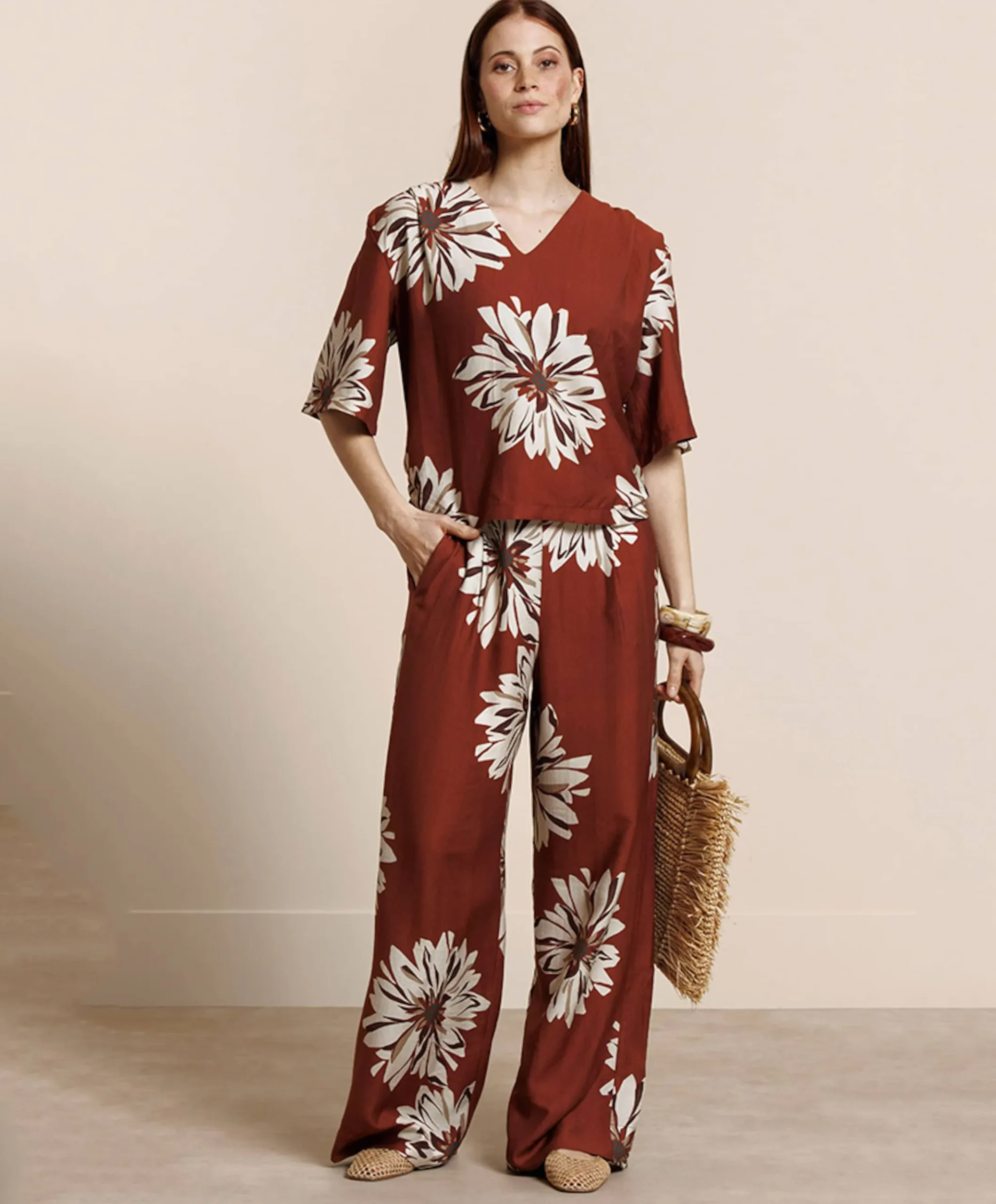 Dames blouse brique
