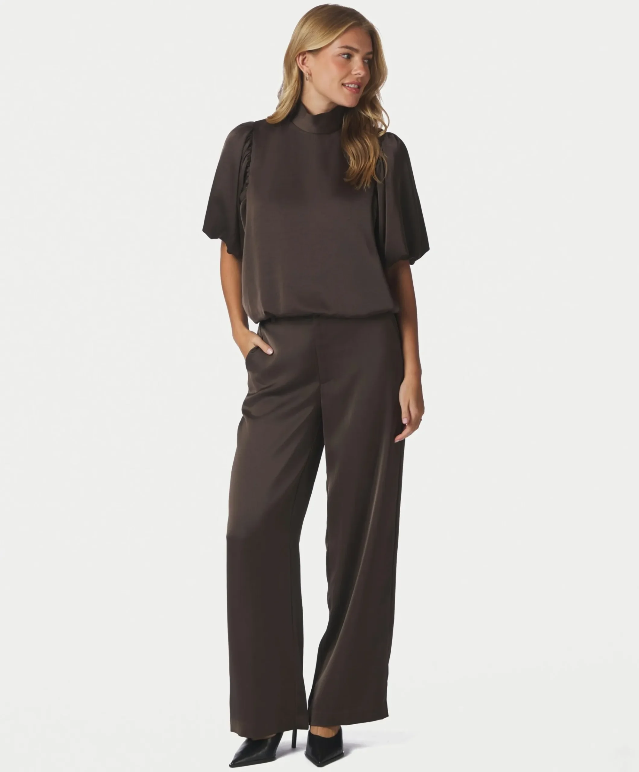 Dames blouse bruin