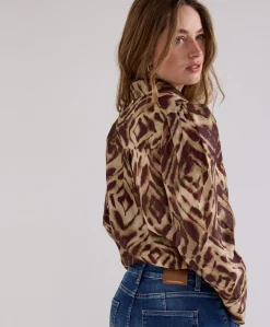 Dames blouse bruin