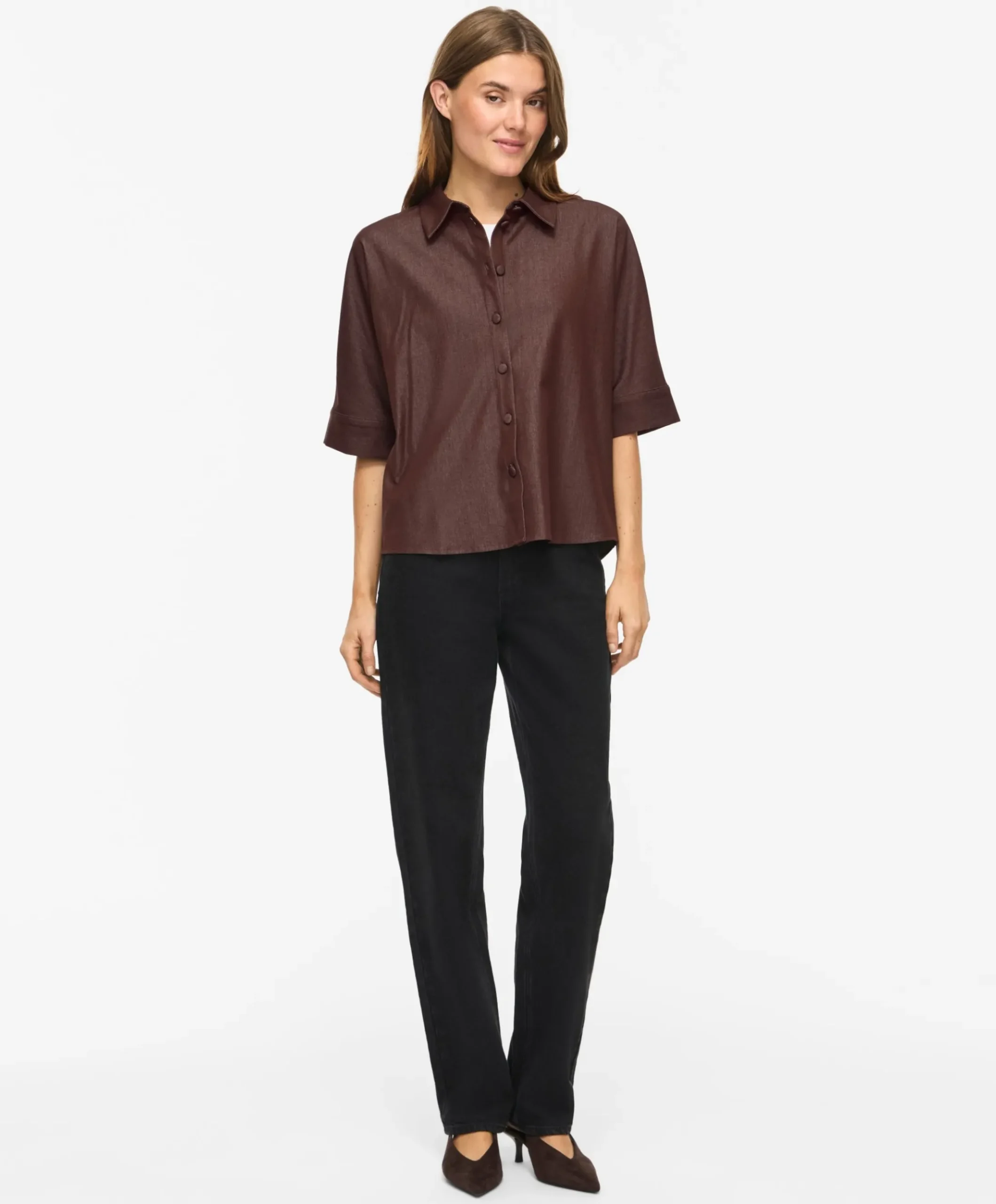Dames blouse bruin