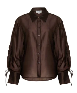 Dames blouse bruin