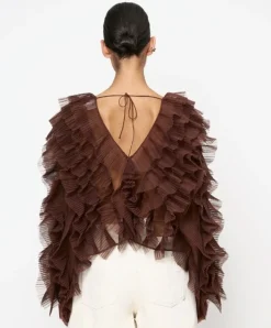 Dames blouse bruin