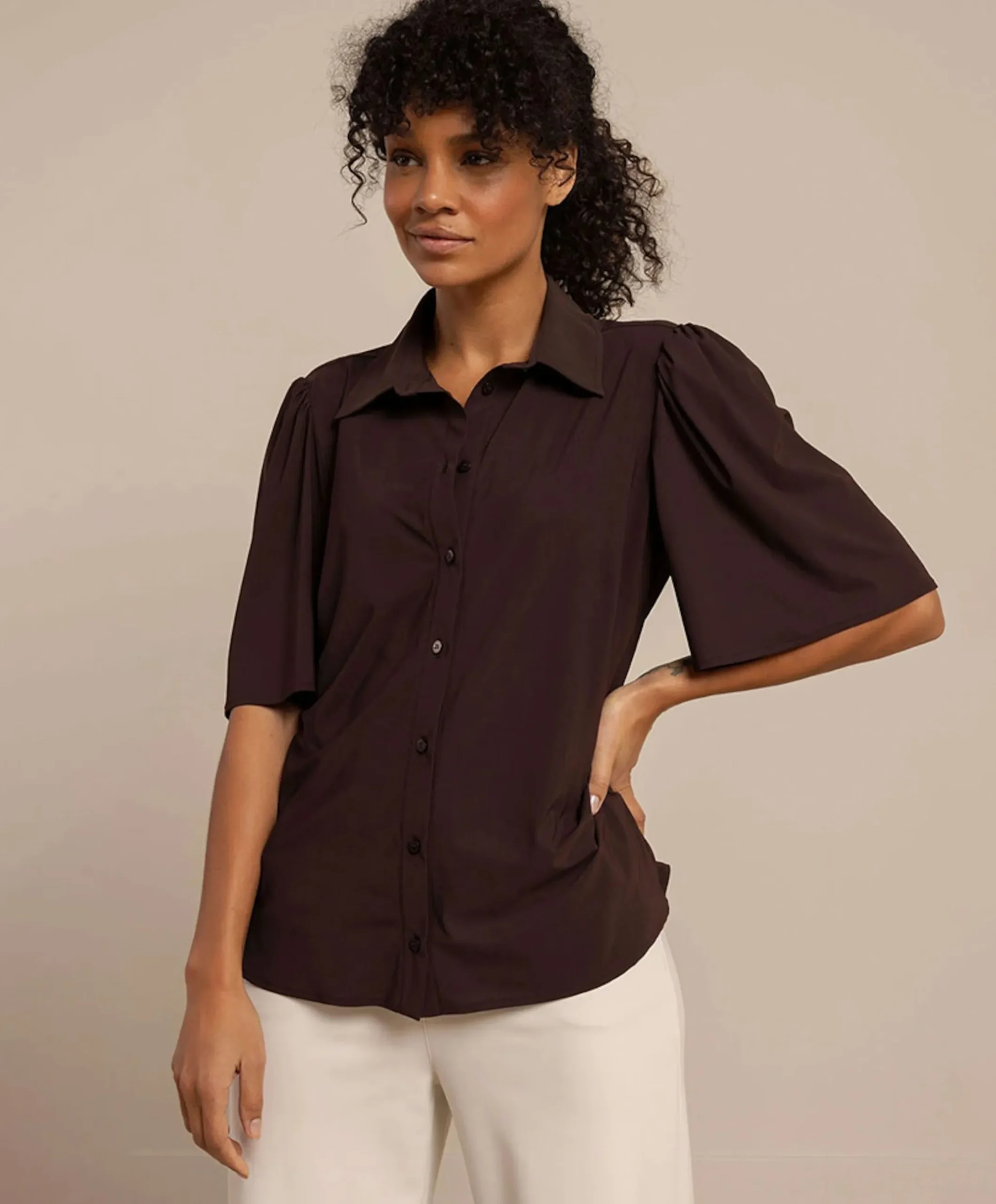 Dames blouse bruin
