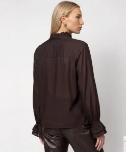 Dames blouse bruin