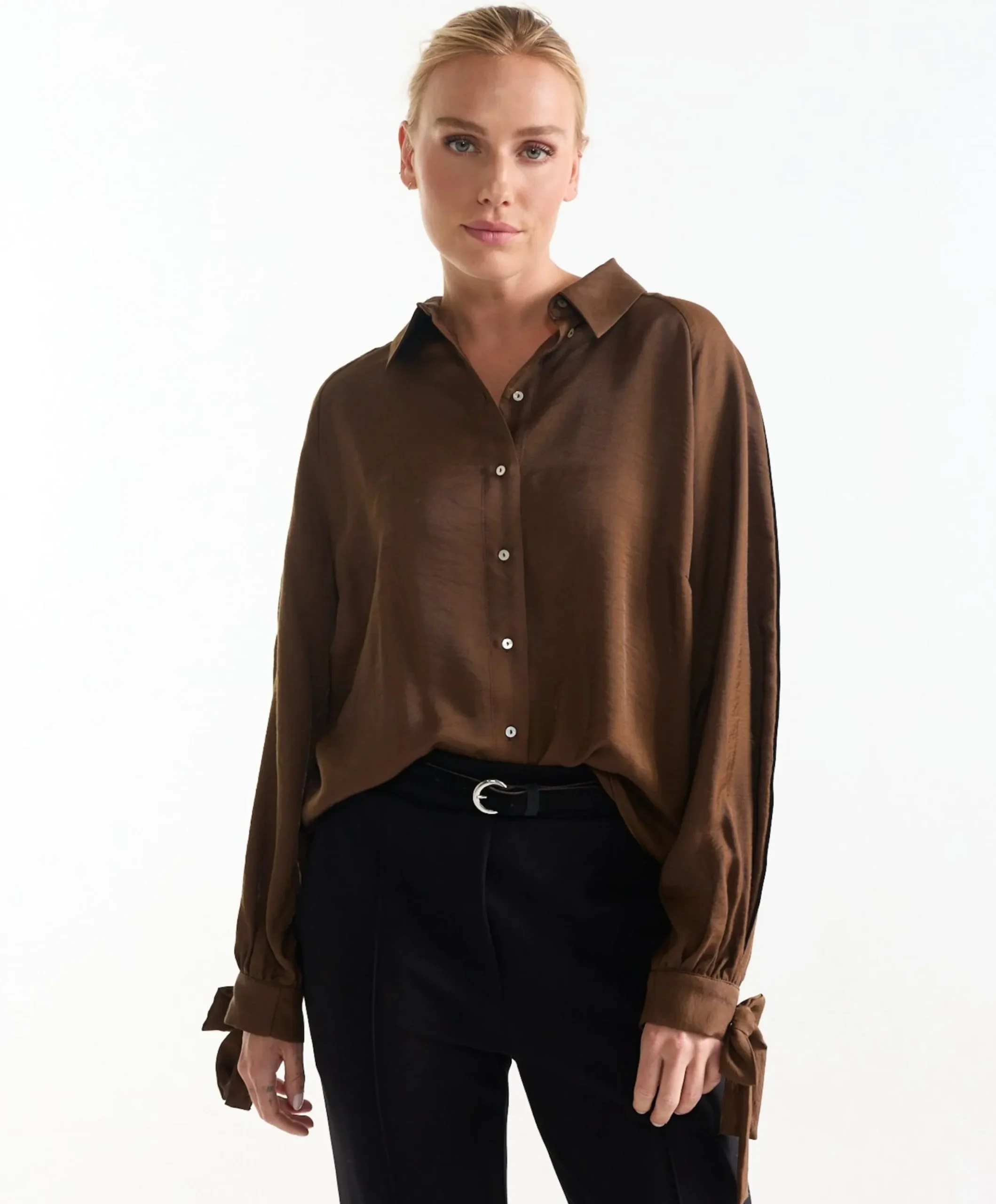 Dames blouse bruin