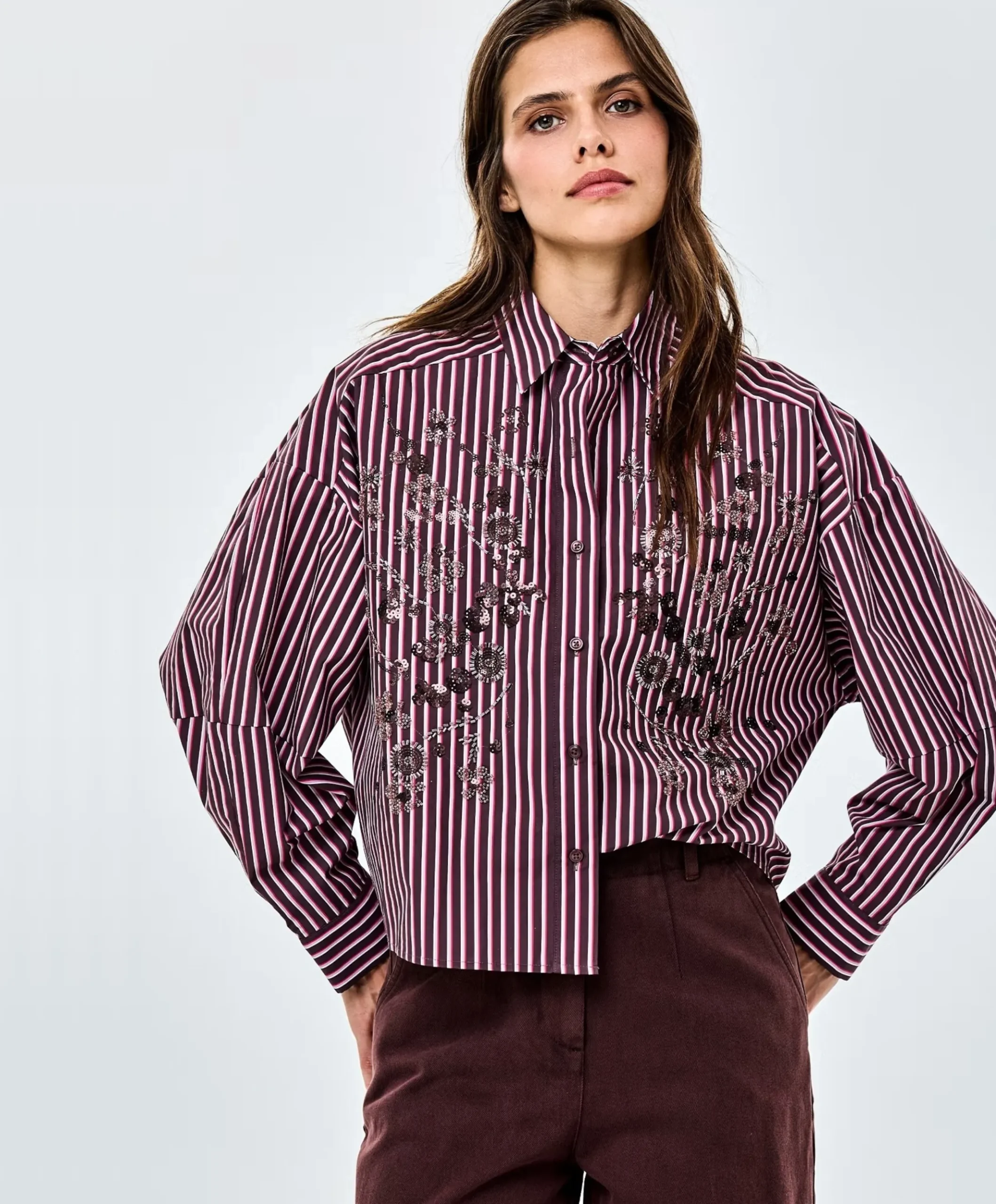 Dames blouse bruin