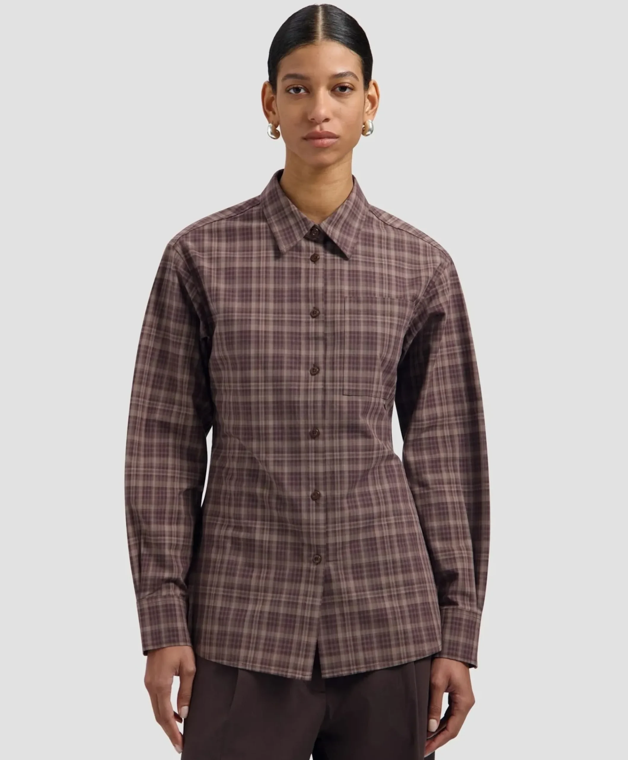 Dames blouse bruin