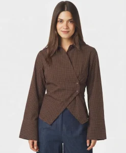 Dames blouse bruin