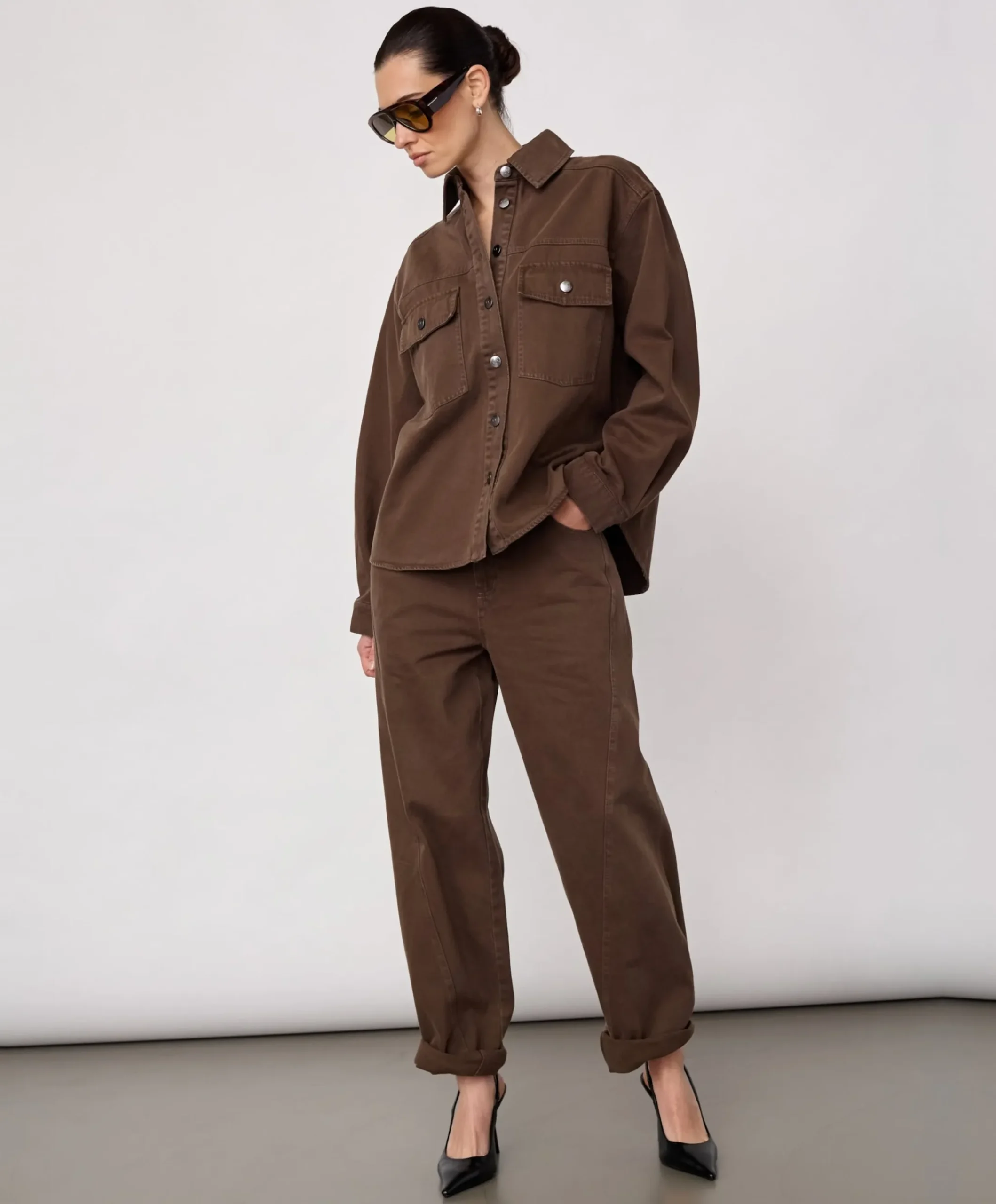 Dames blouse bruin
