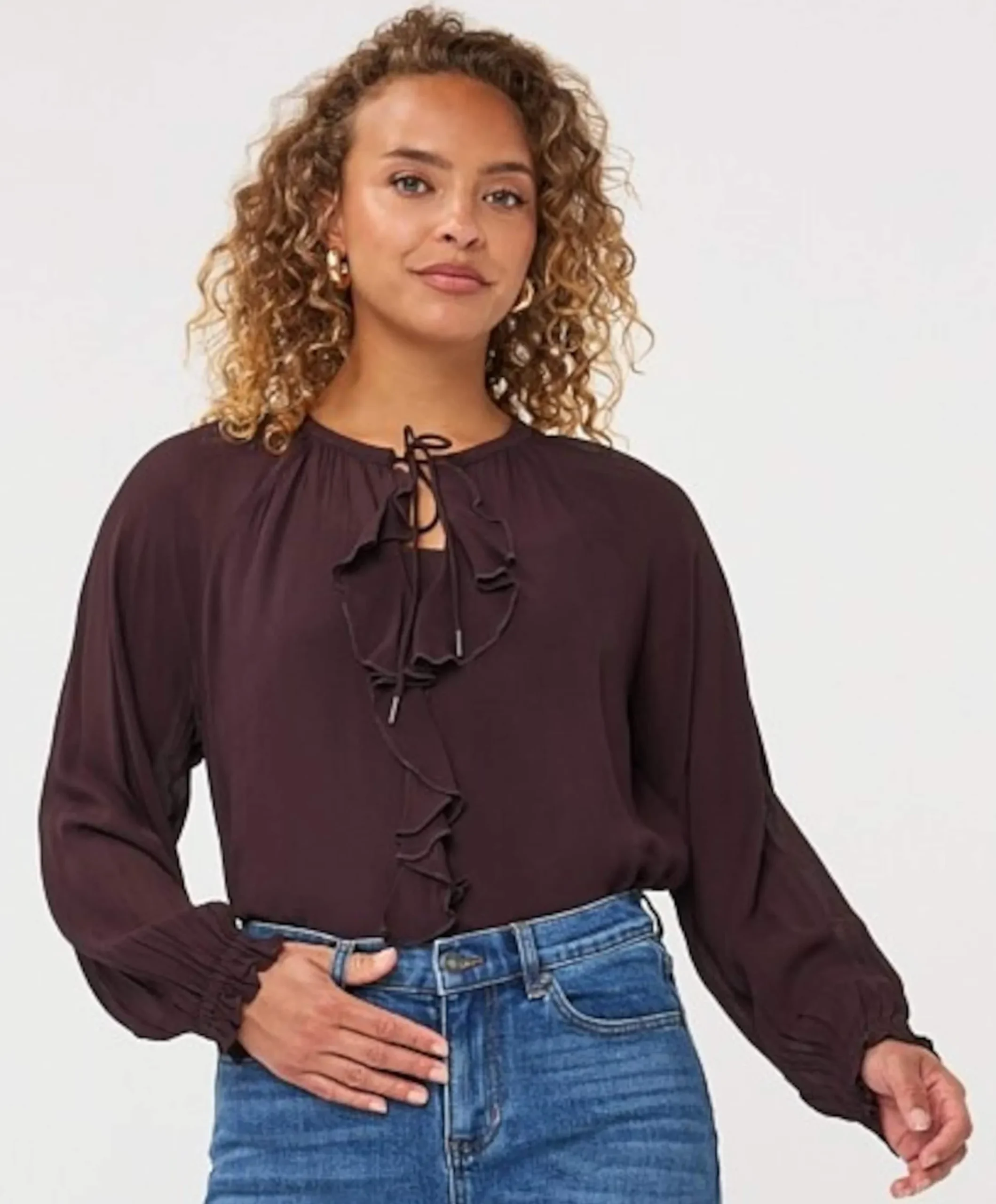 Dames blouse bruin