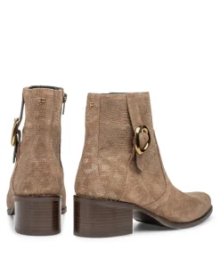 dames enkellaarzen beige