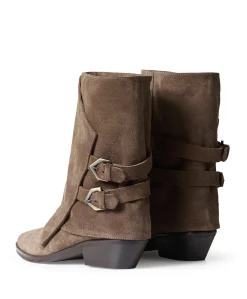 dames enkellaarzen beige