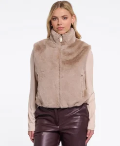 Dames gilet beige