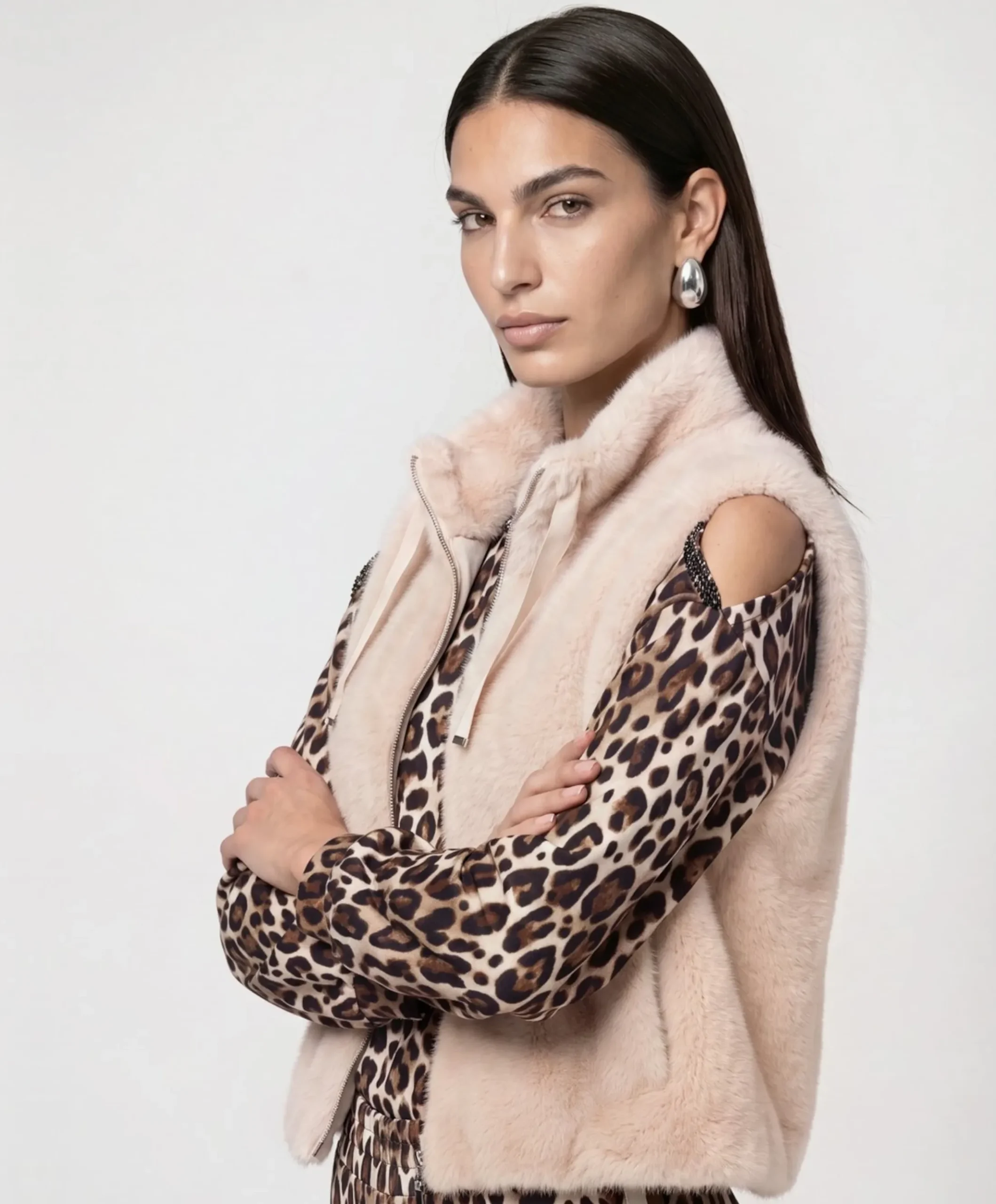 Dames gilet beige