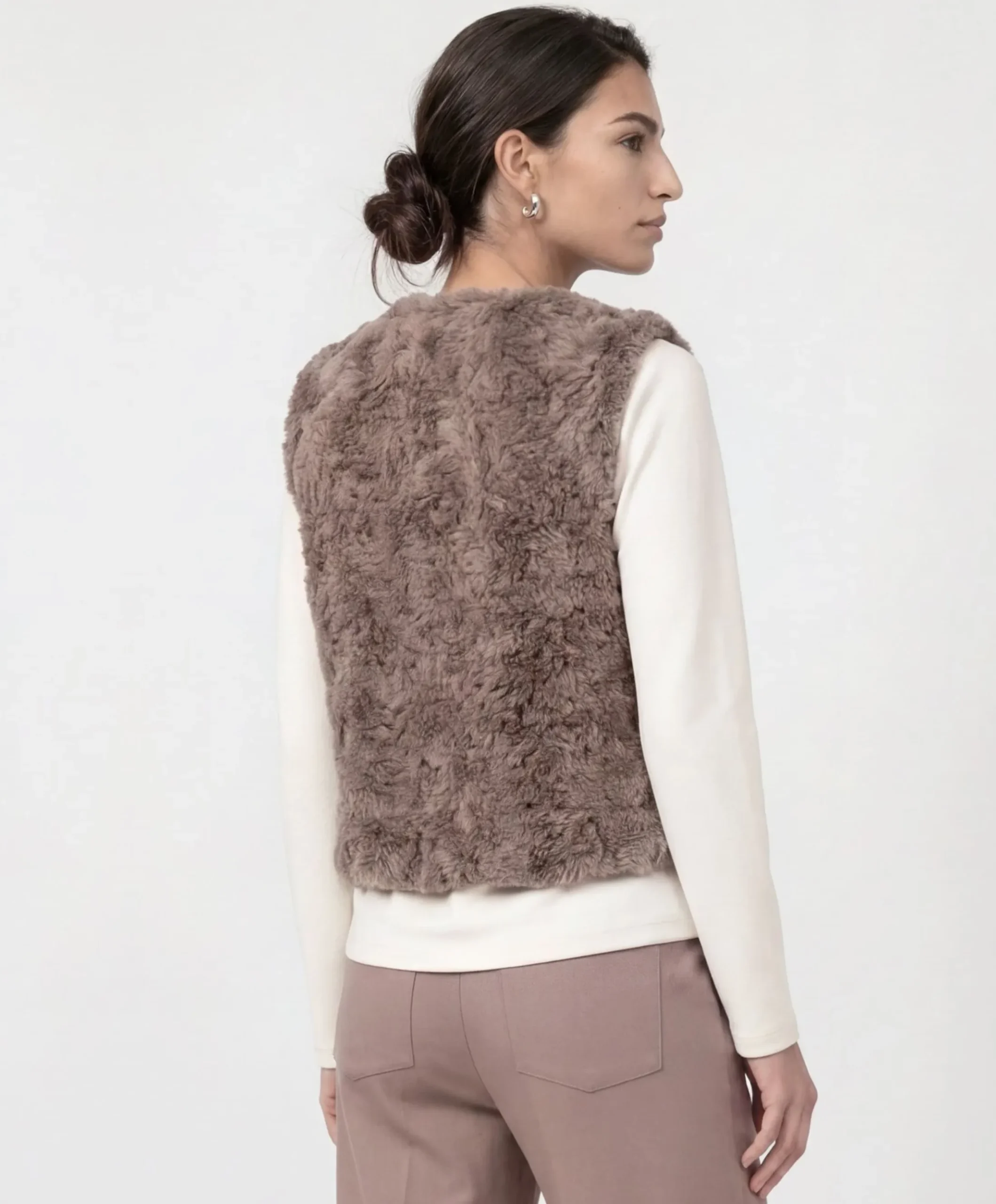 Dames gilet beige