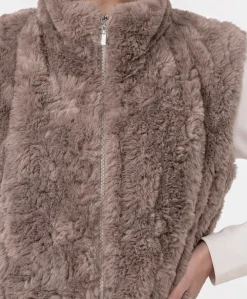 Dames gilet beige