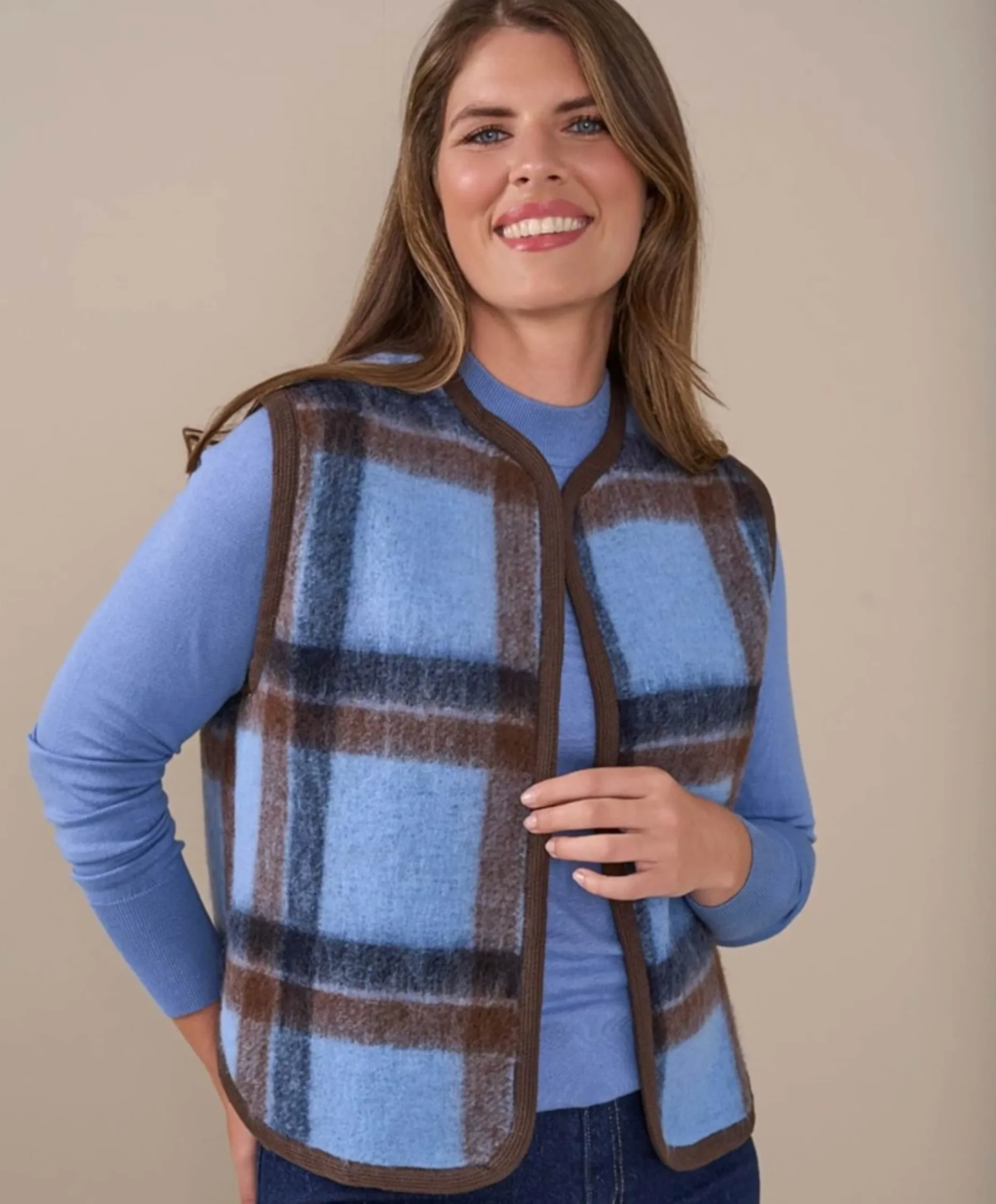 Dames gilet blauw