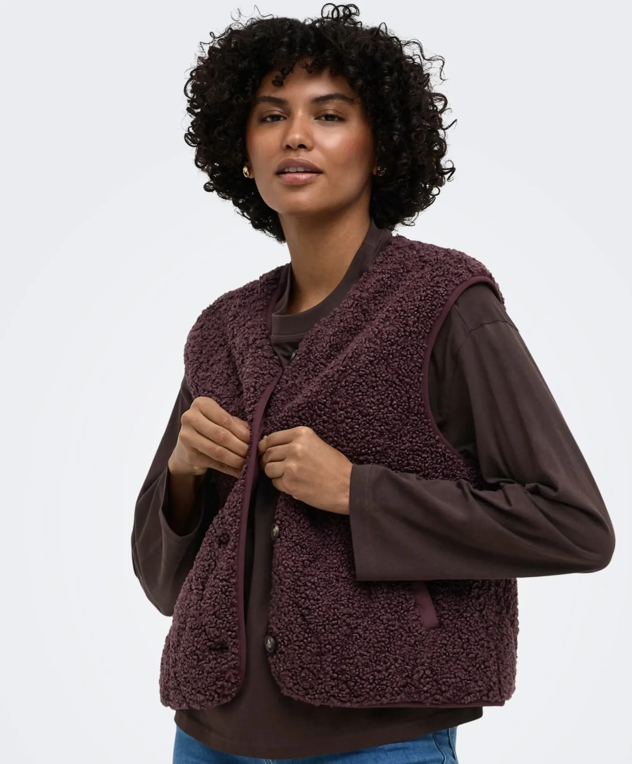 Dames gilet bordeaux