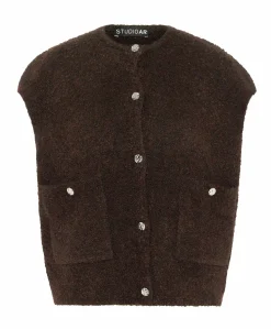 Dames gilet bruin