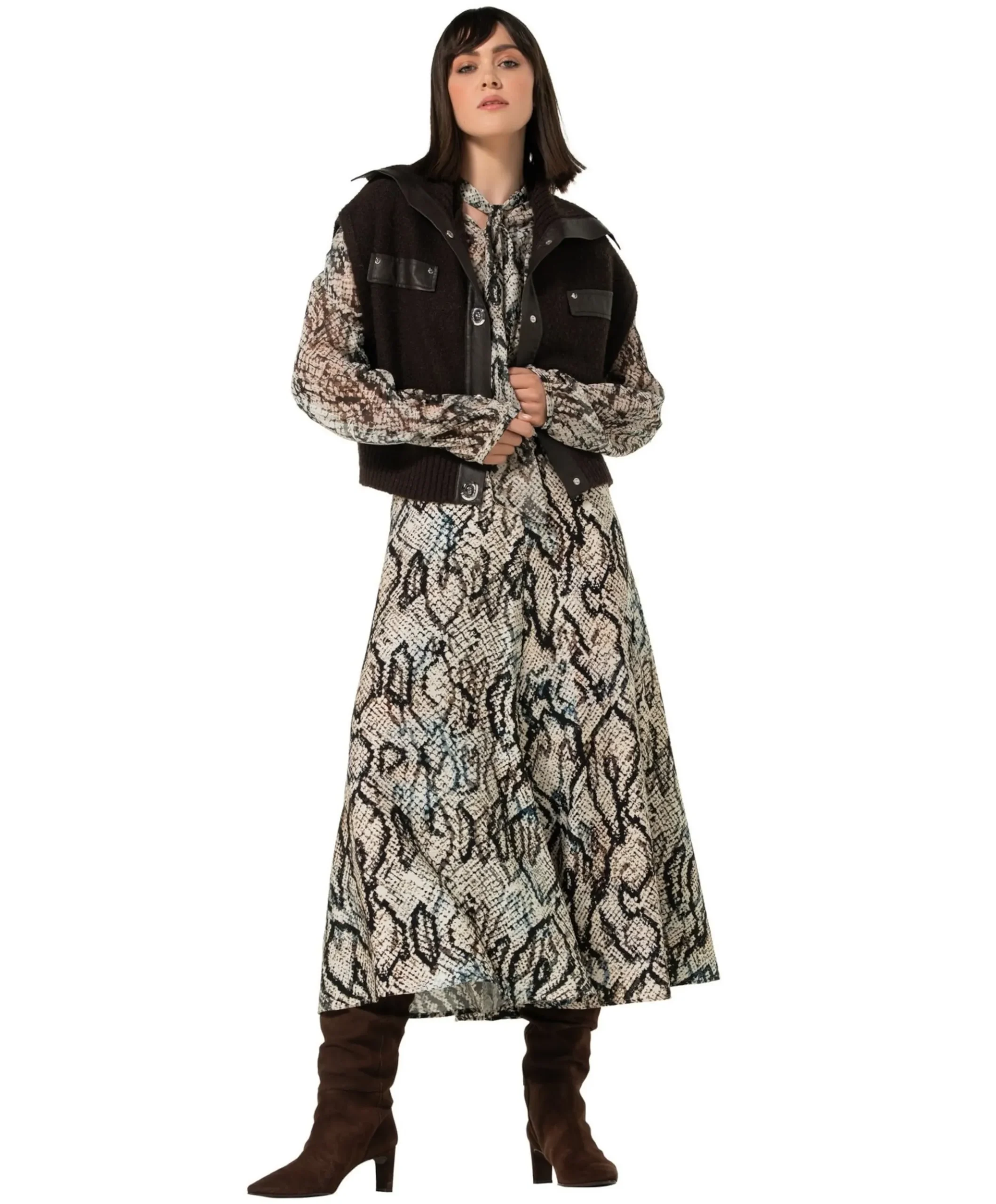 Dames gilet bruin
