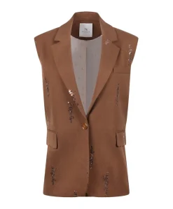 Dames gilet bruin