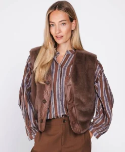 Dames gilet bruin