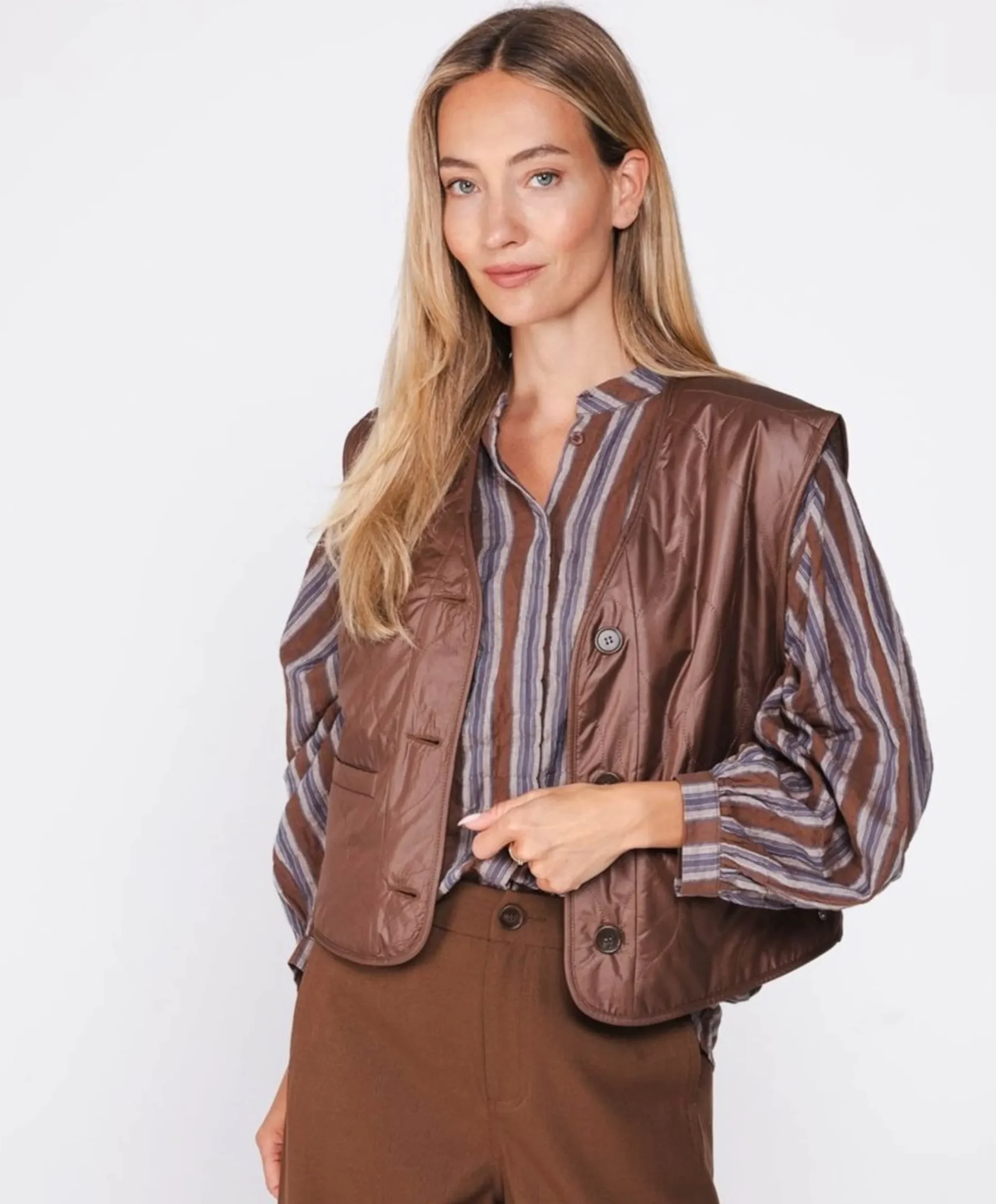 Dames gilet bruin