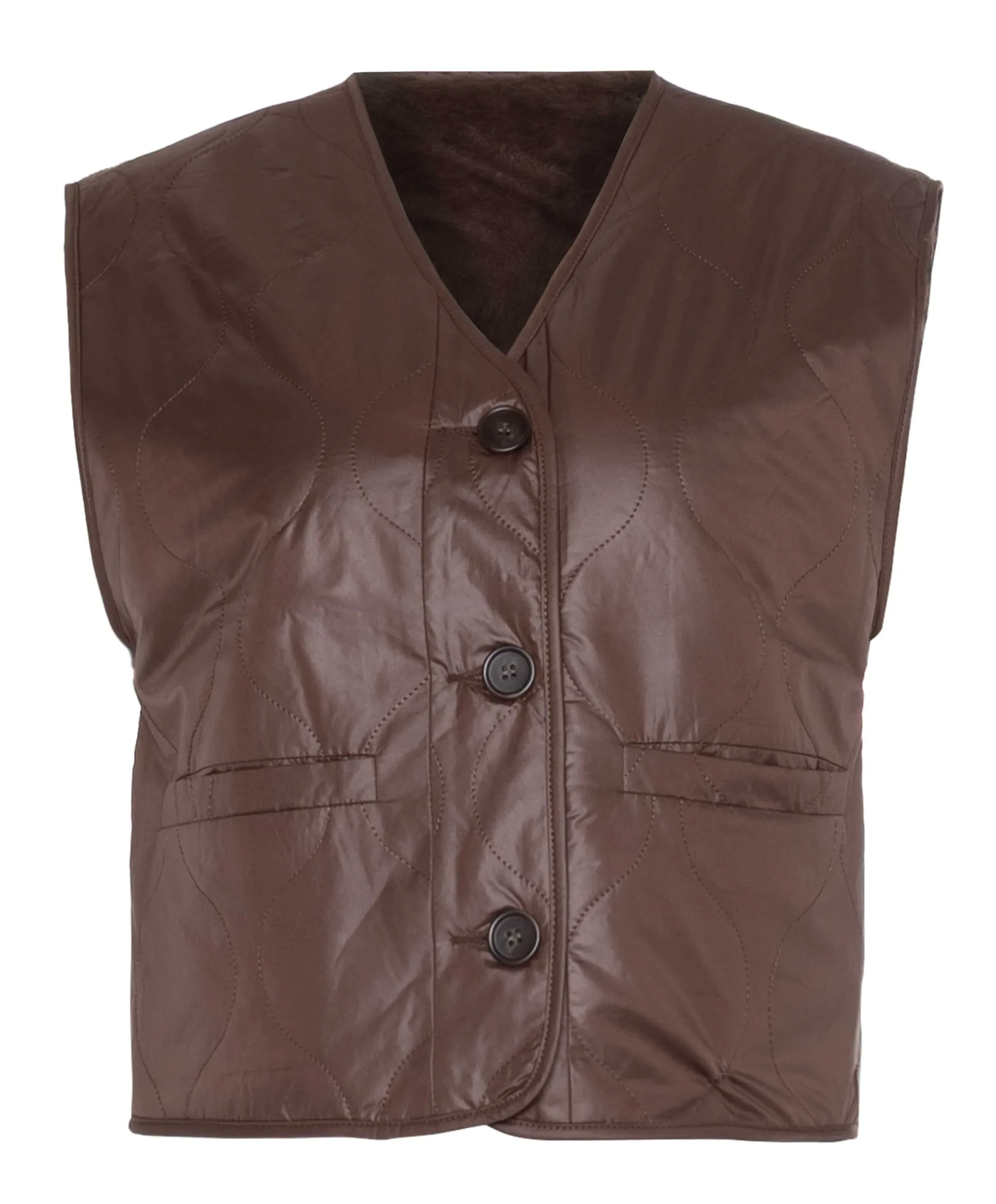 Dames gilet bruin
