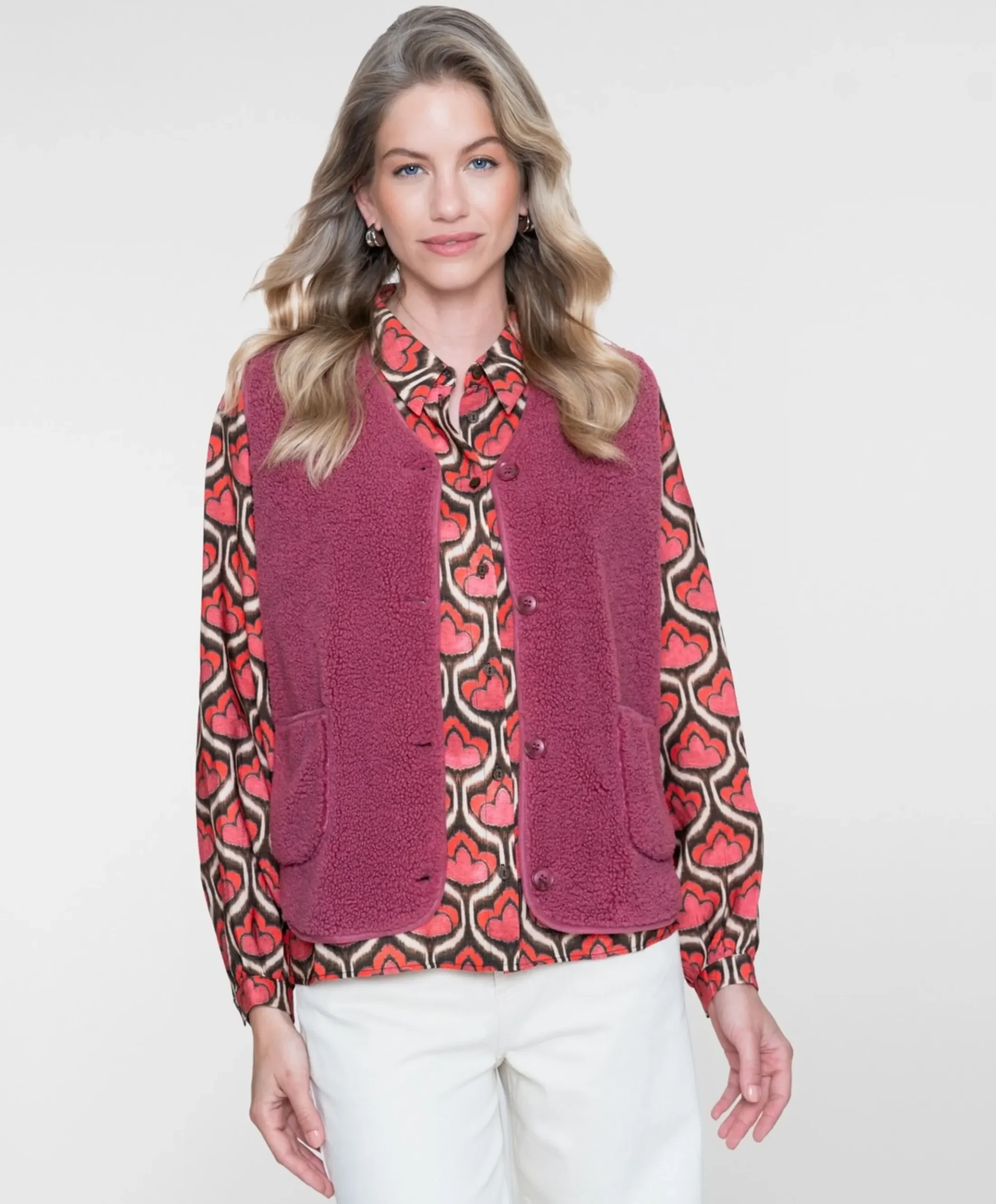 Dames gilet roze