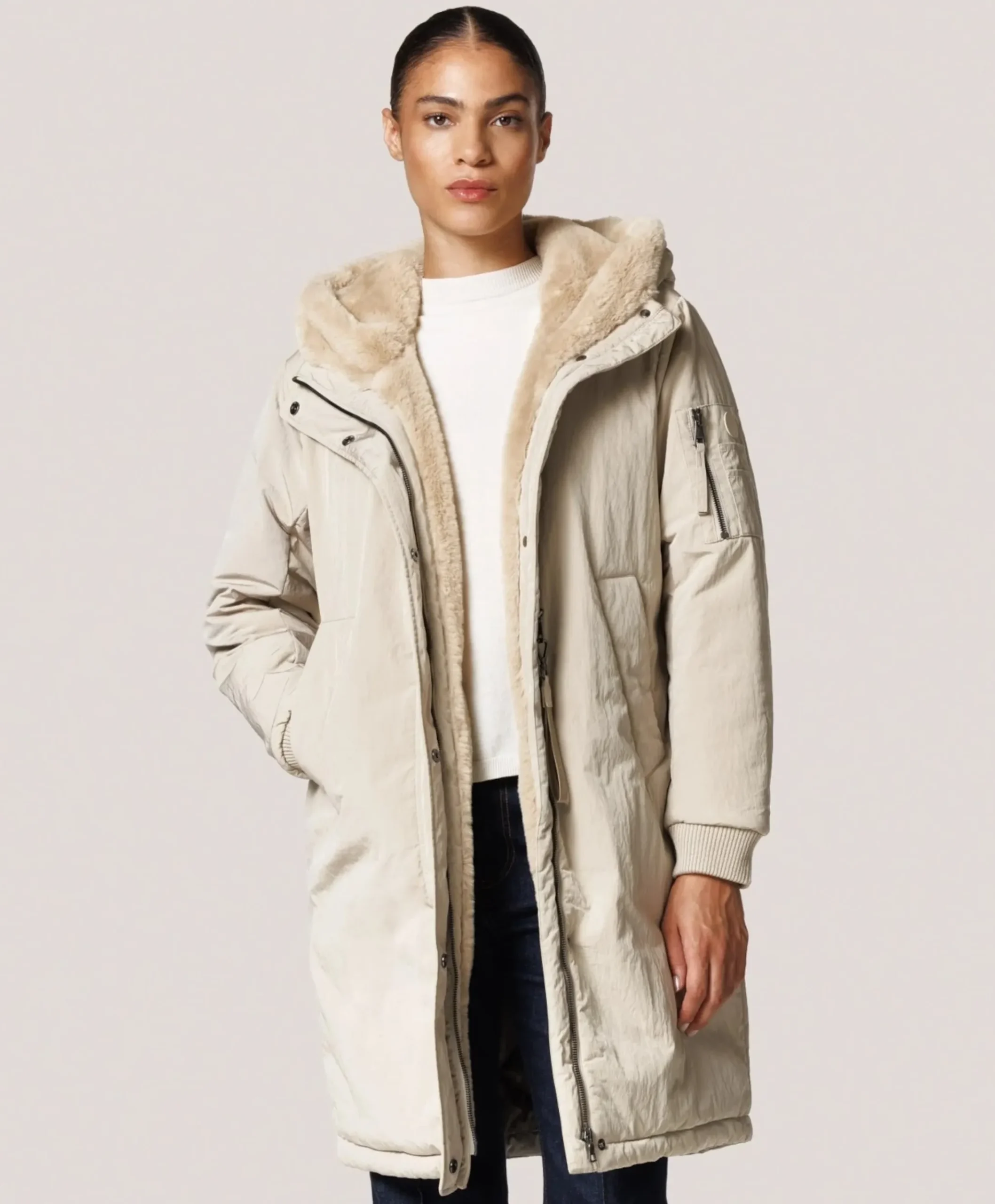 Dames jas beige