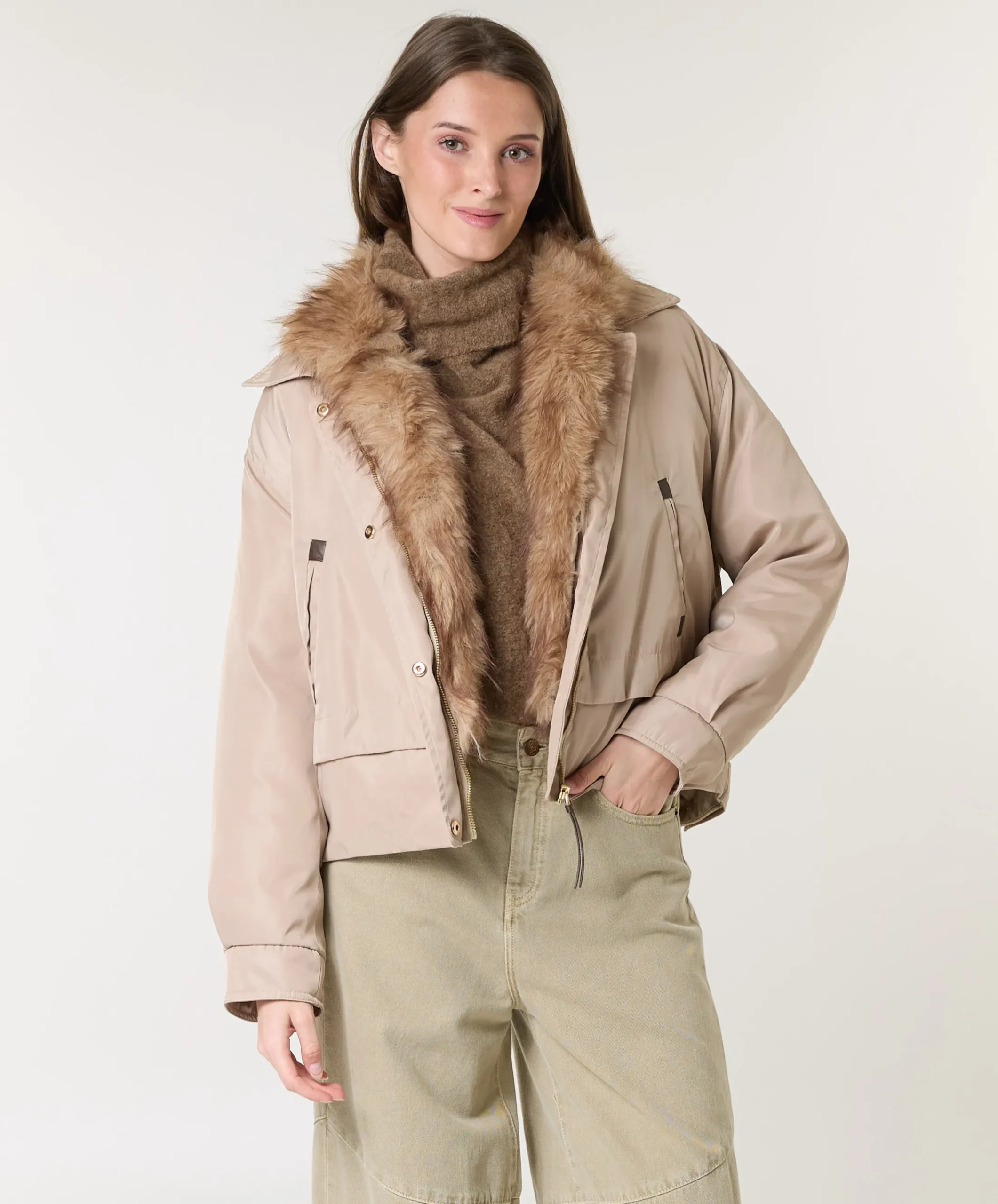 Dames jas beige