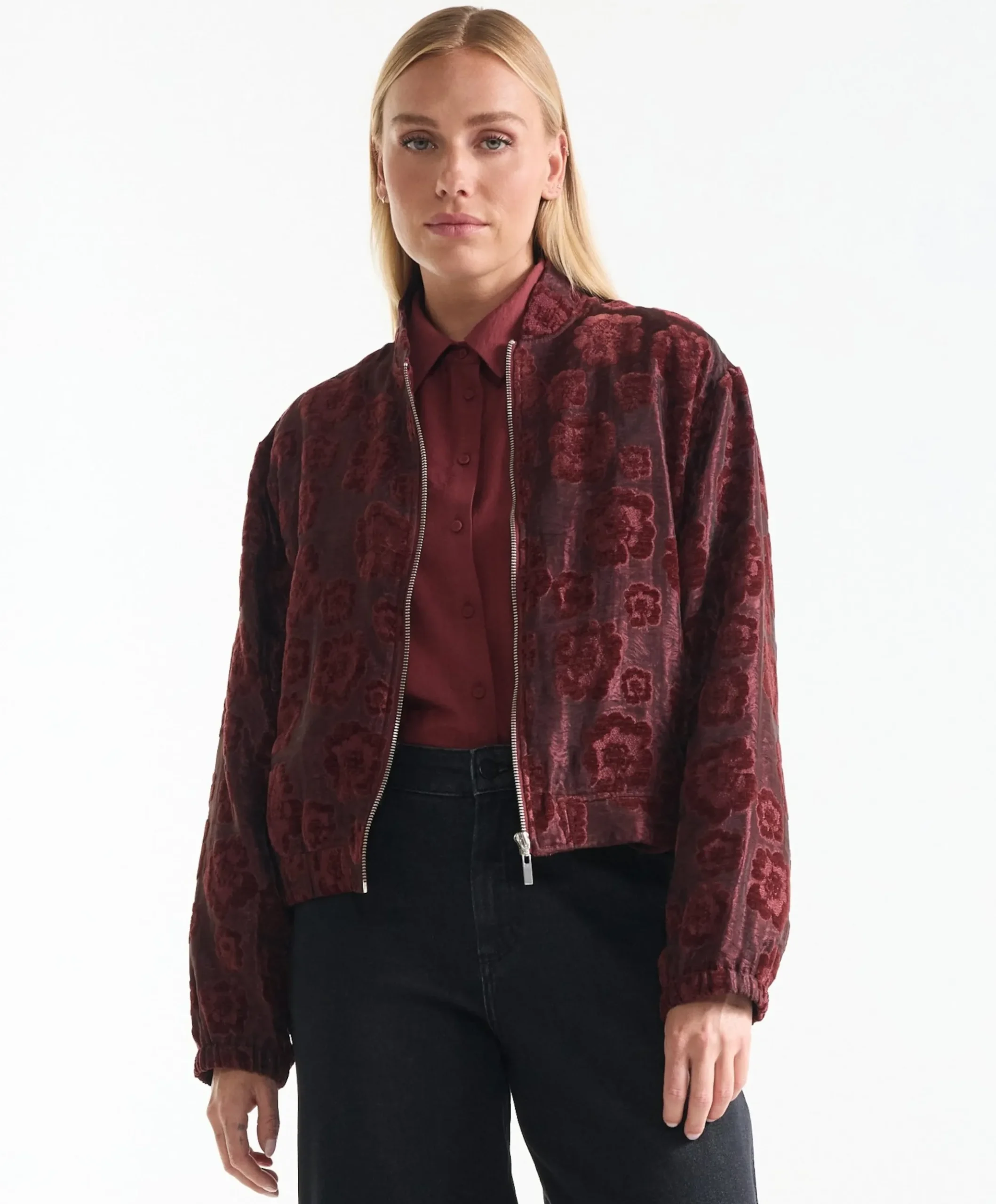 Dames jas bordeaux