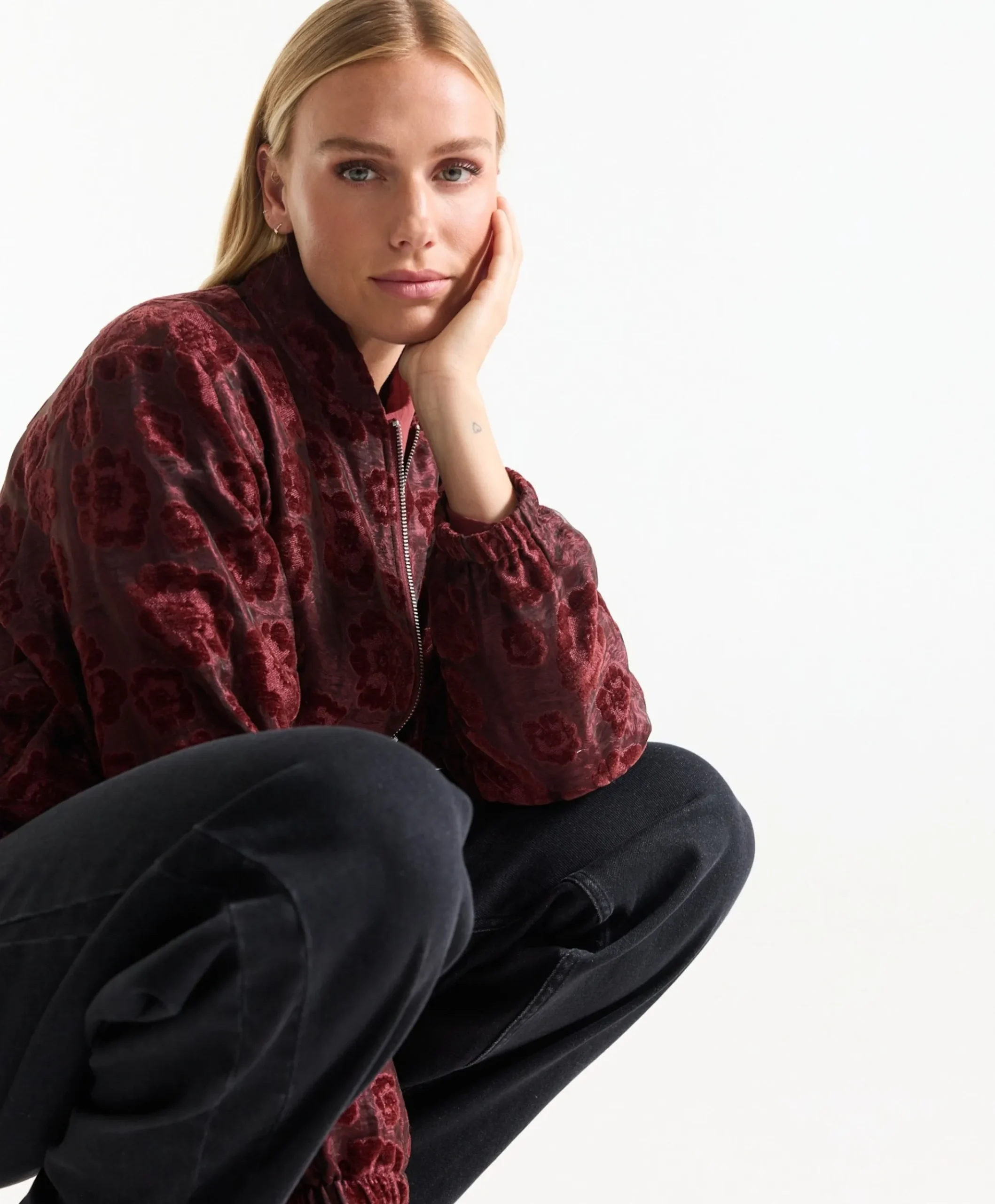 Dames jas bordeaux