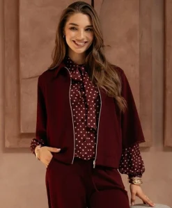Dames jas bordeaux