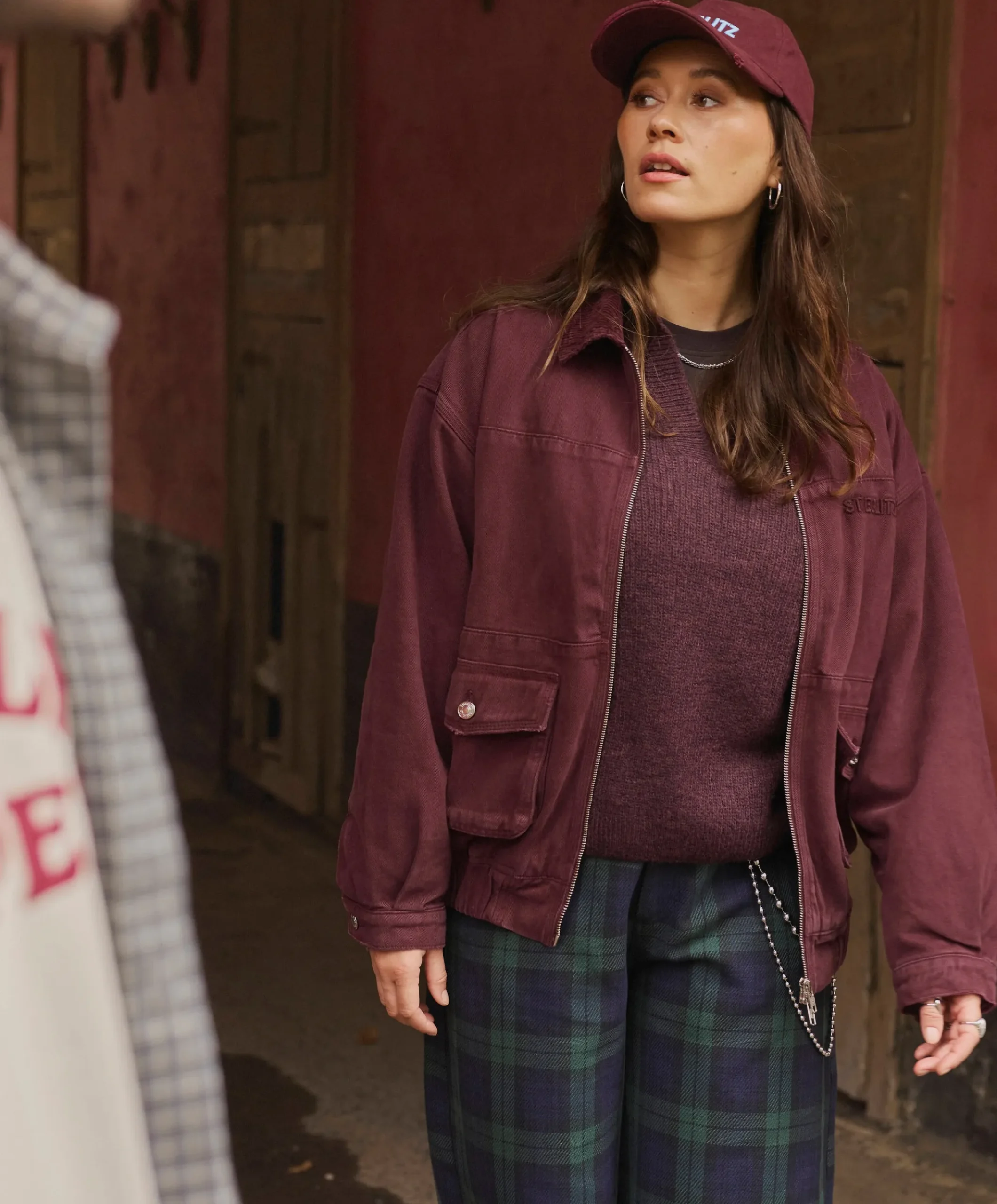 Dames jas bordeaux