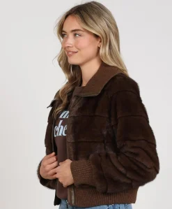 Dames jas bruin